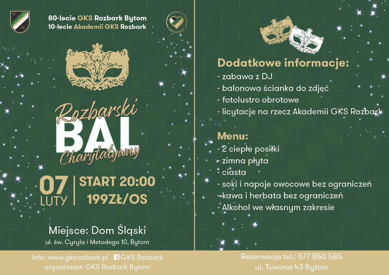 Zaproszenie na Rozbarski Bal Charytatywny