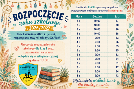 Rozpoczęcie roku szkolnego 2026/2027